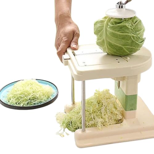 Razatoare pentru varza manuala, Zola, din plastic, 3 lame de schimb, baza anti-alunecare, 30x22x25 cm, crem/verde Razatoare pentru varza manuala, Zola, din plastic, 3 lame de schimb, baza anti-alunecare, 30x22x25 cm, crem/verde